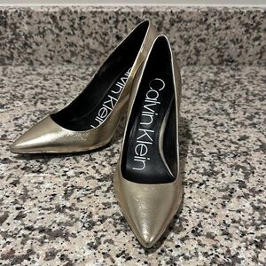 Calvin Klein Metallic Gold Heels